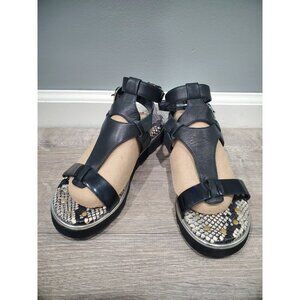 Donald Pliner Lido Snake Print Leather Wedge Open Toe Gladiator Sandals Sz 6.5M